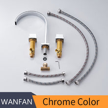 Carregar imagem no visualizador da galeria, Torneira de Pia de Banheiro Polido Cromado Alça Dupla Torneira de Água Quente e Fria LT-109